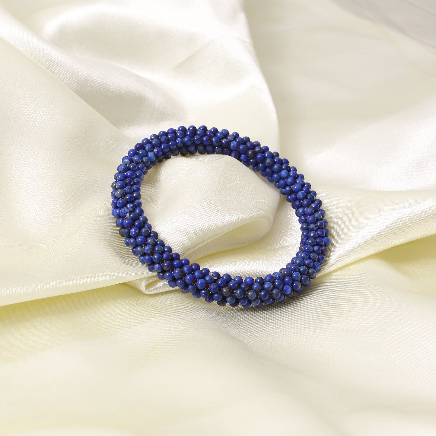 Blue Lapis Lazuli Beaded Bangle/Bracelet– Enhance Your Style and Spiritual Harmony