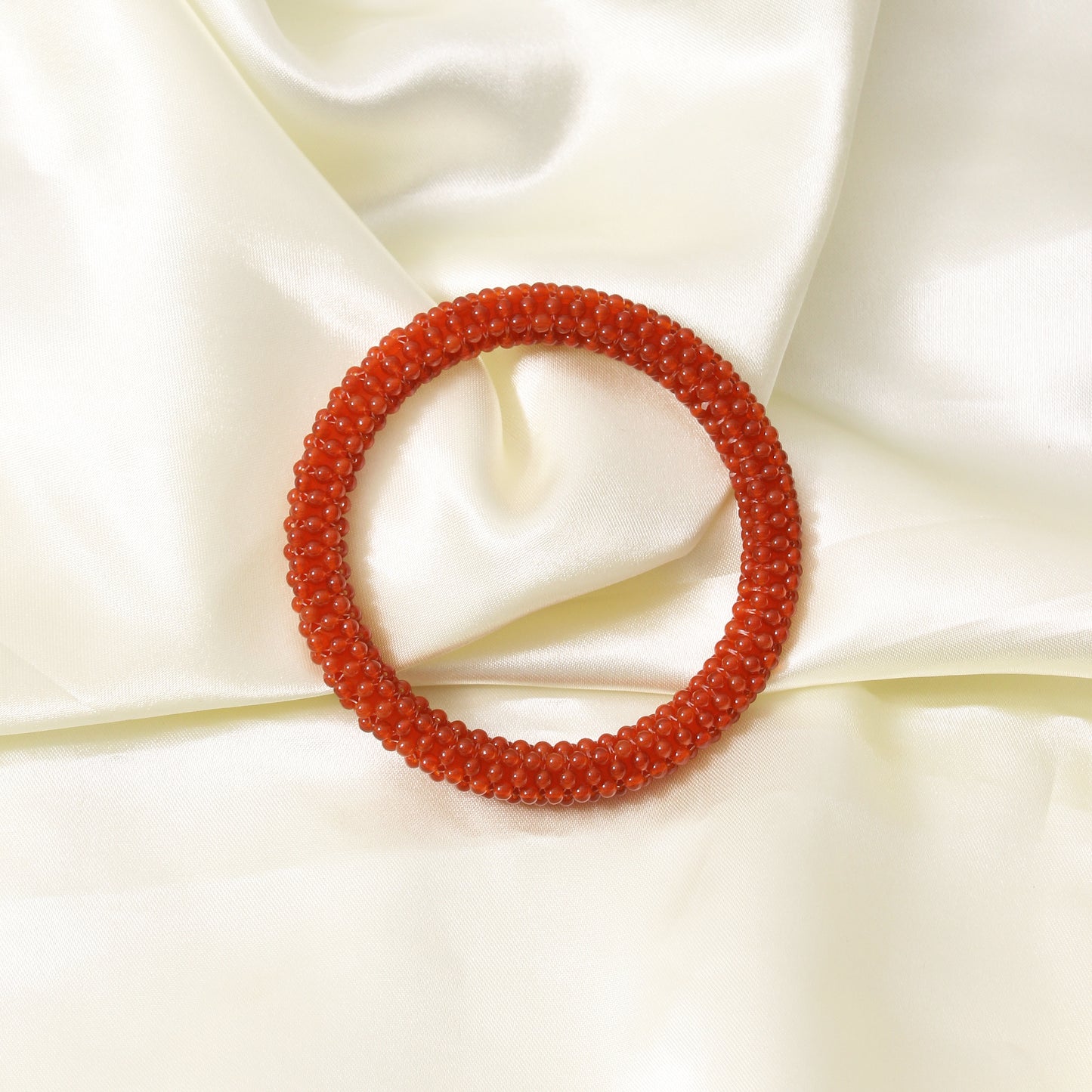 Natural Red Carnelian Beaded Bangle/Bracelet – Energy Boost & Confidence Enhancing Jewelry