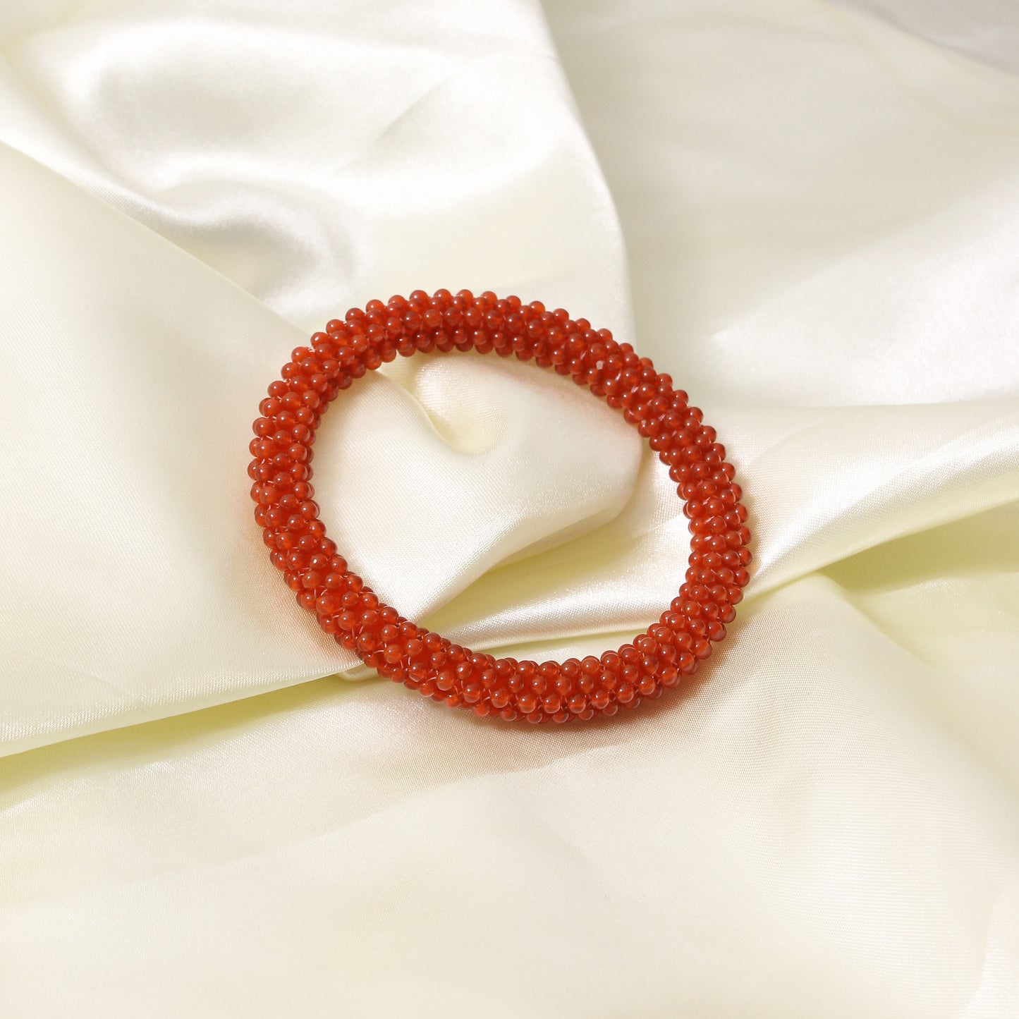 Natural Red Carnelian Beaded Bangle/Bracelet – Energy Boost & Confidence Enhancing Jewelry