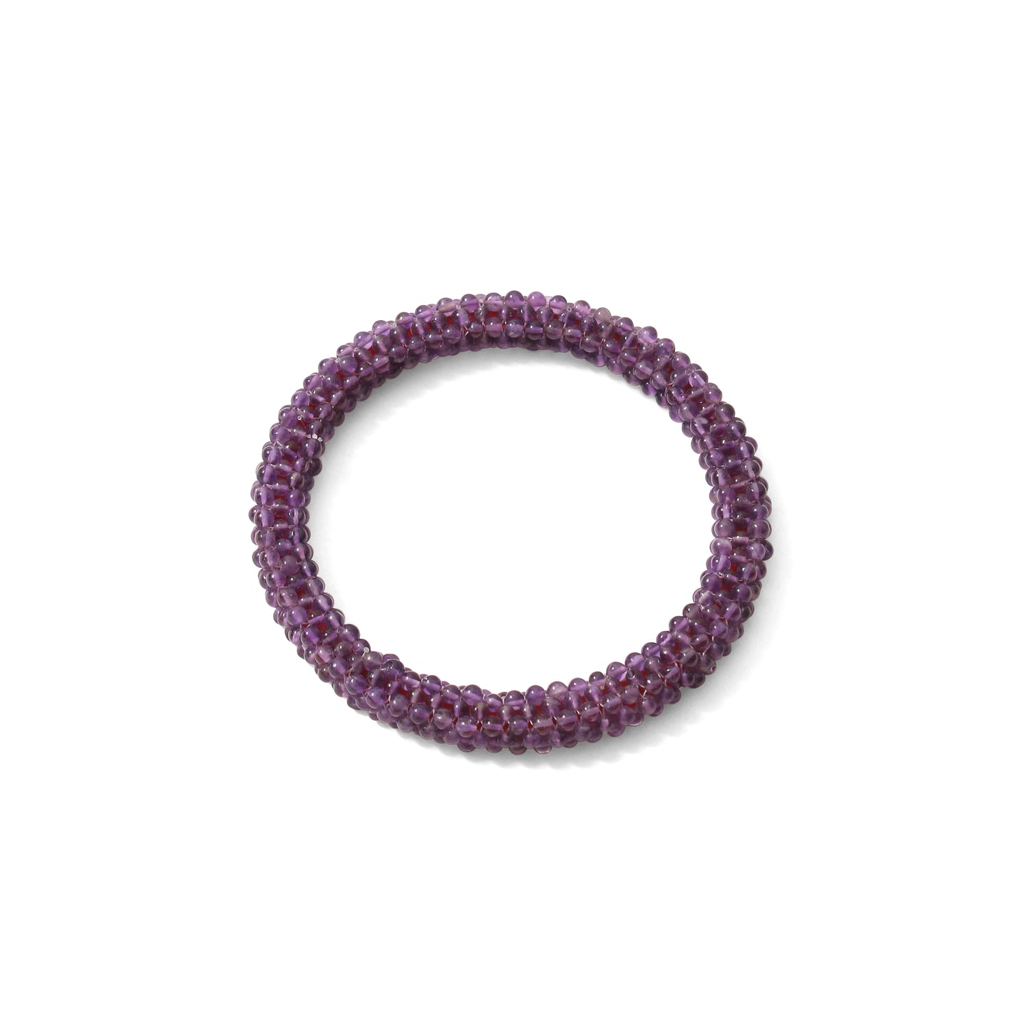 Natural Amethyst Beaded Bangle/Bracelet - Handcrafted Elegance & Passionate Energy