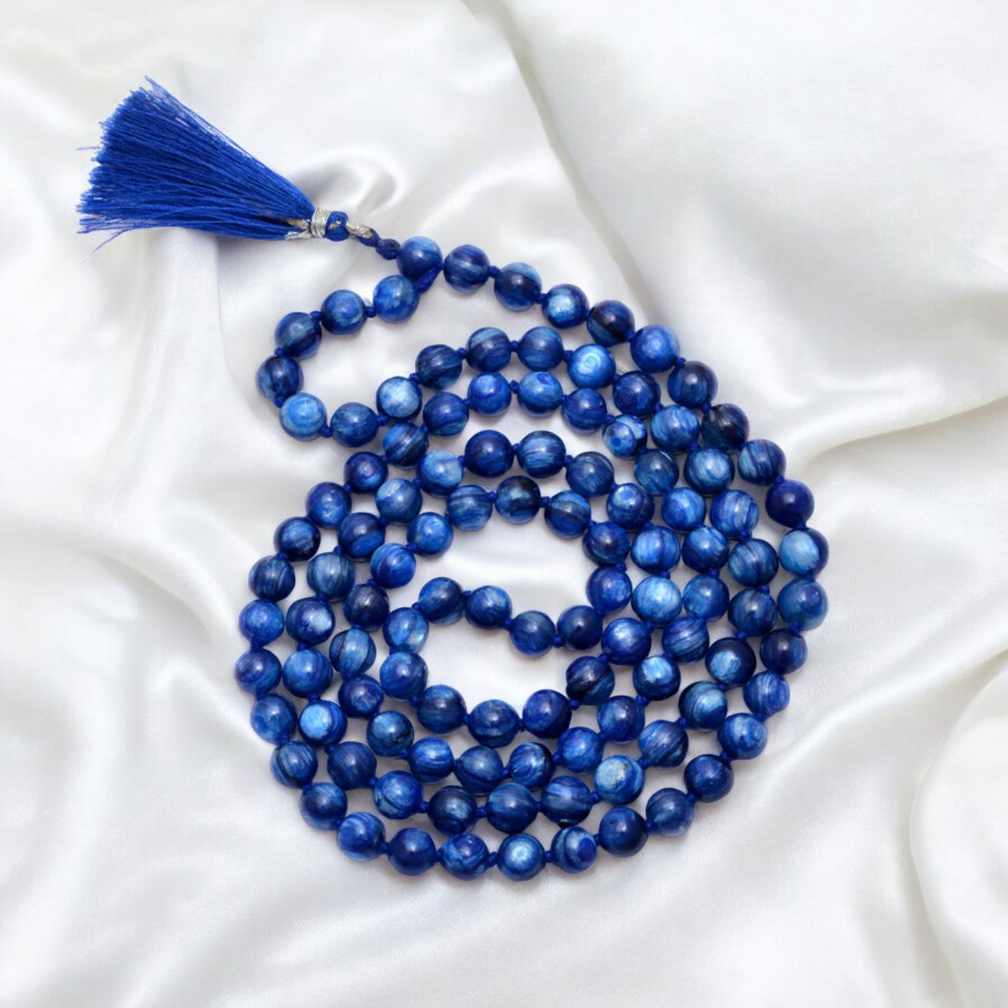 Blue Kyanite Japa Mala - Balance & Harmony Meditation Beads