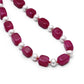 Ruby Quartz Bricks and Pearls Handcrafted Necklace with 925 Sterling Silver Chain