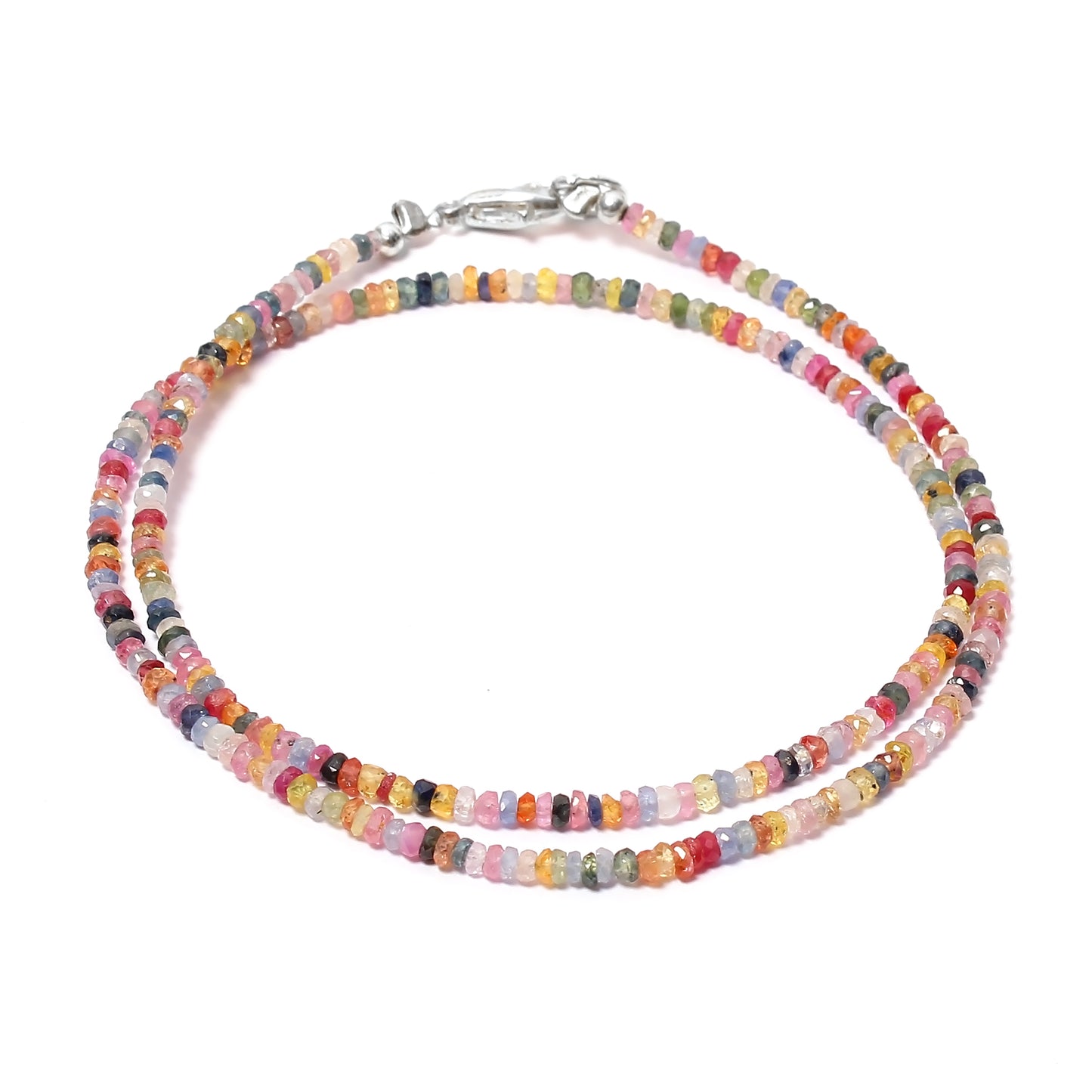 Natural Multi Sapphire Beaded Necklace: Sparkling September Birthstone Jewelry