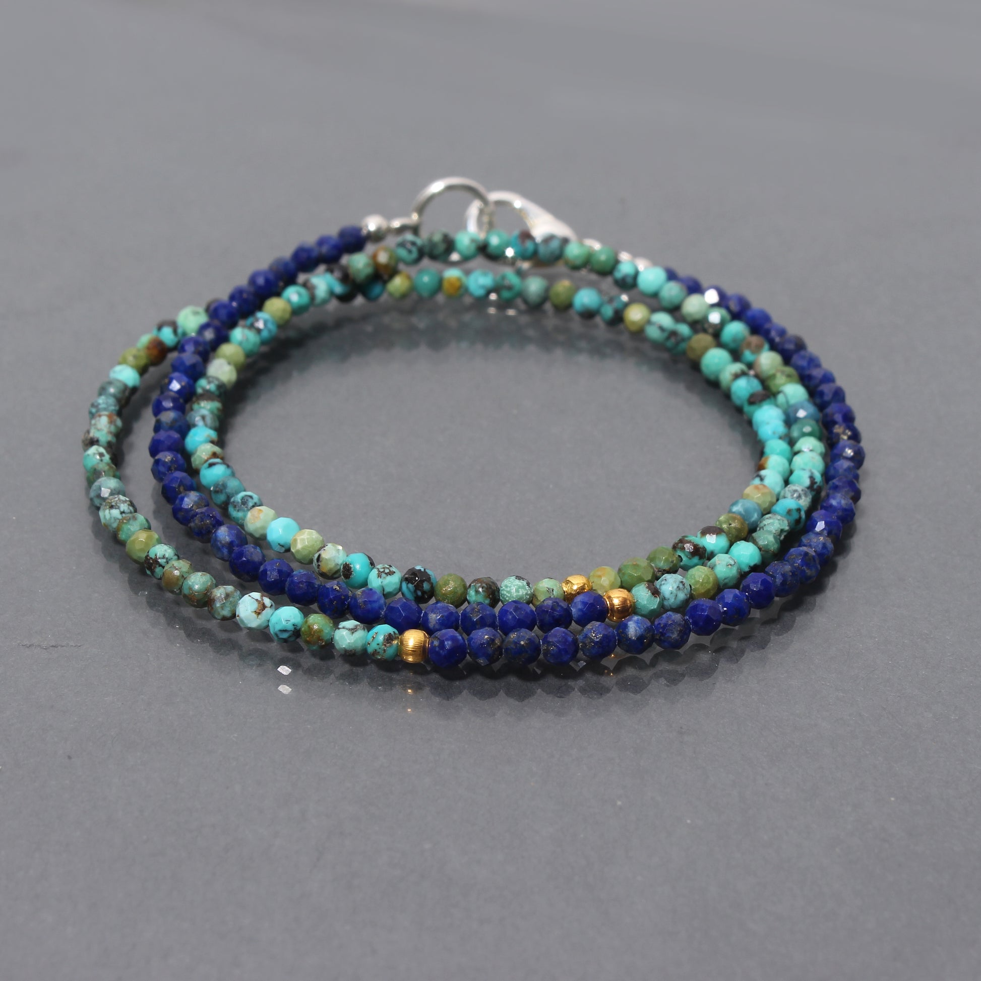 Multi-strand Lapis and Turquoise Necklace
