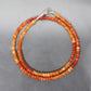 Mexican Fire Opal Necklace Natural Gemstone Beaded Necklace with Silver Clasp