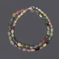 Multi Sapphire Oval Beaded Necklace with Silver Lobster Lock-Dazzling Delight