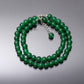 Green Onyx Beaded Smooth Round Gemstone Necklace