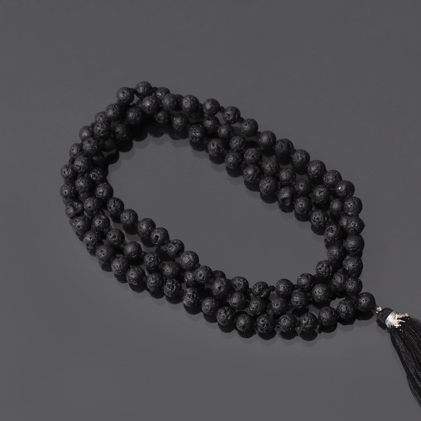 Lava Stone 108 Beads Japa Mala – Grounding & Energizing Meditation Beads