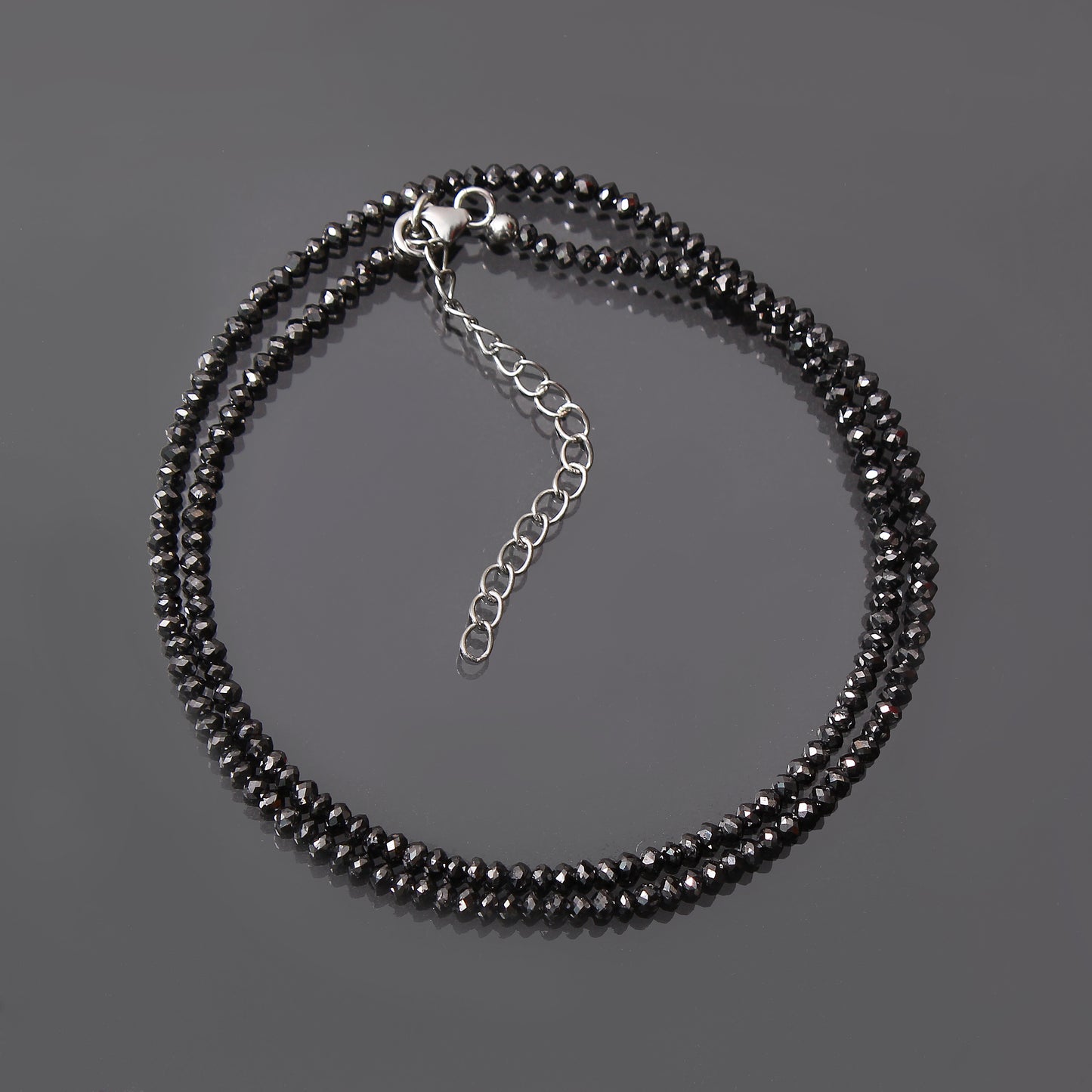 Natural Black Diamond Beaded Necklace