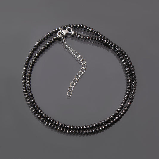 Natural Black Diamond Beaded Necklace