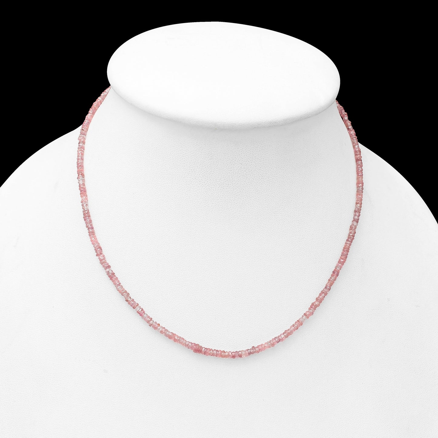 Natural AAA Grade Quality Pink Sapphire Necklace - Handcrafted with 2.5-4mm Sapphire Beads
