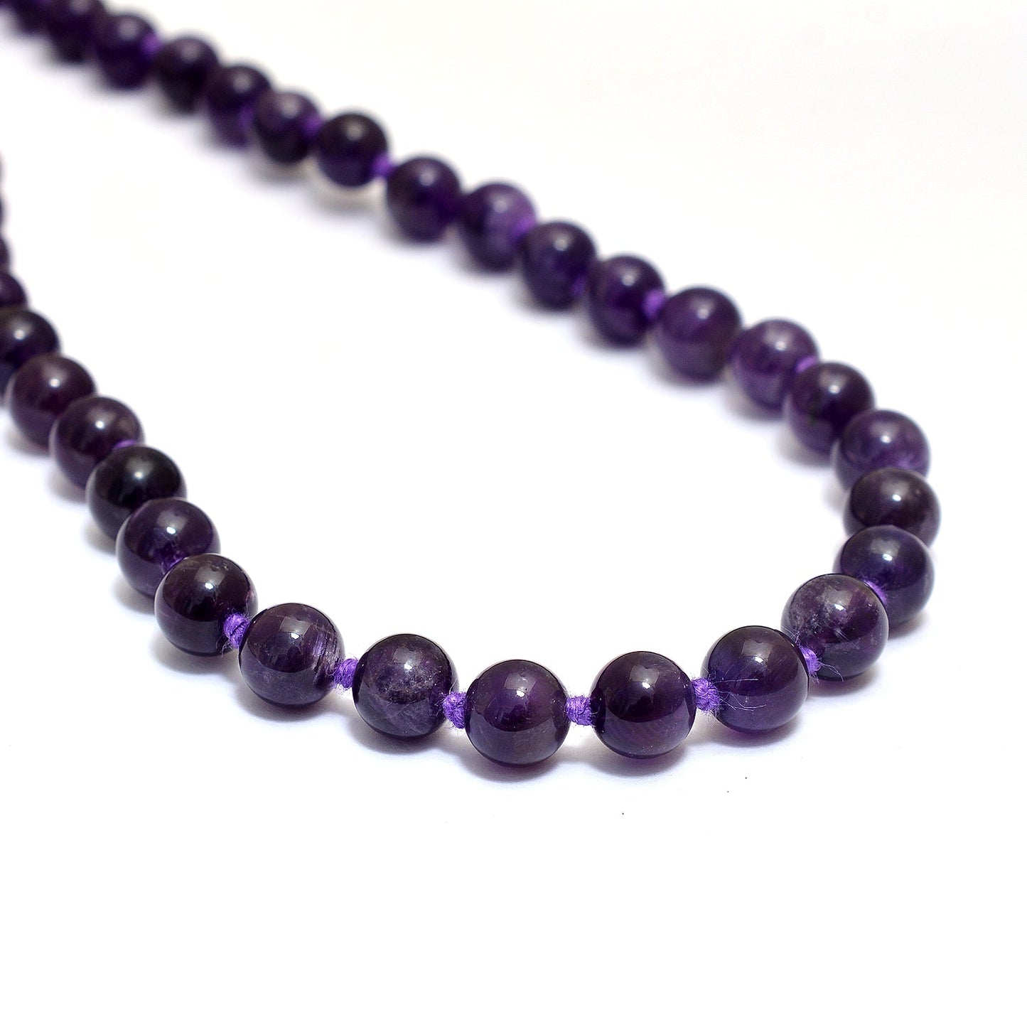 Amethyst 108 Beads Japa Mala - Serenity & Intuition Meditation Beads