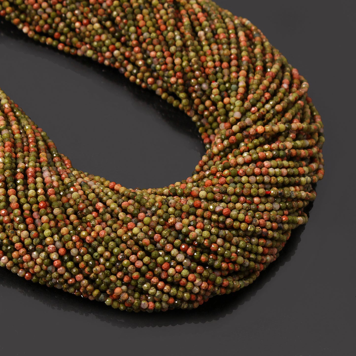 Craft Unique Jewelry with Natural Unakite Gemstone Beads – 12.5" Strand