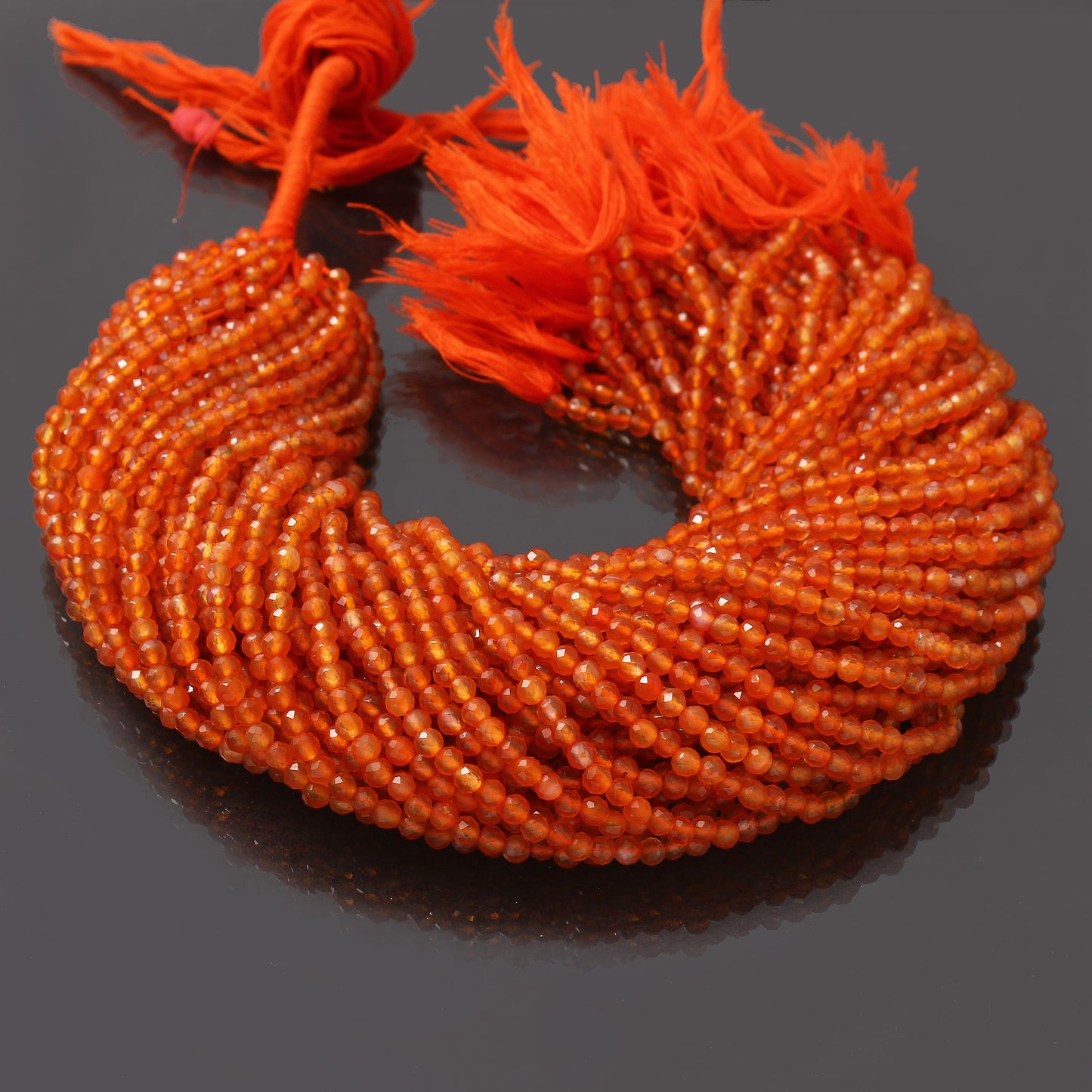 Natural Carnelian Gemstone Beads Strand 12.5 Inches – 4mm Round for Jewelry Making and Crafting