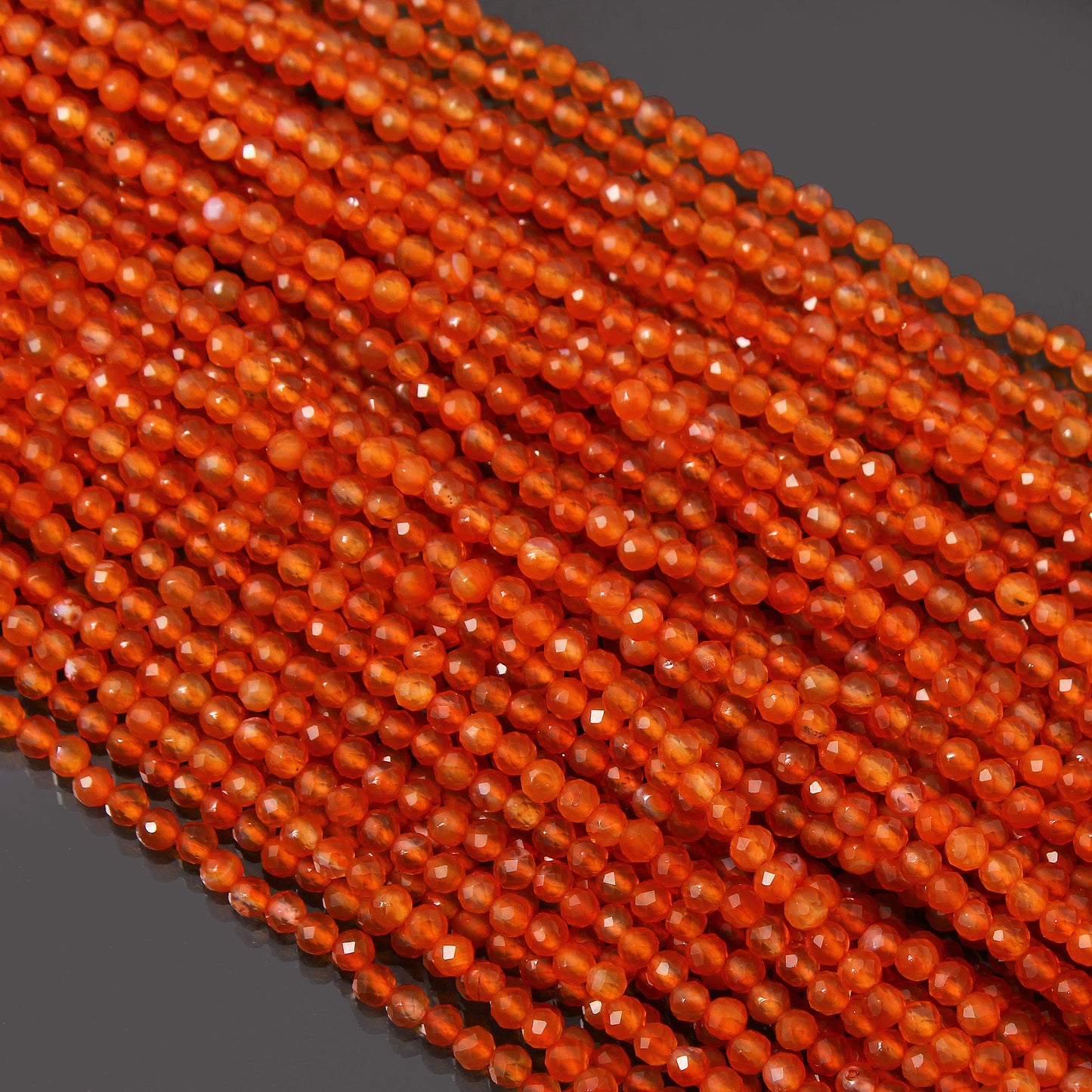 Natural Carnelian Gemstone Beads Strand 12.5 Inches – 4mm Round for Jewelry Making and Crafting