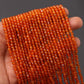 Natural Carnelian Gemstone Beads Strand 12.5 Inches – 4mm Round for Jewelry Making and Crafting