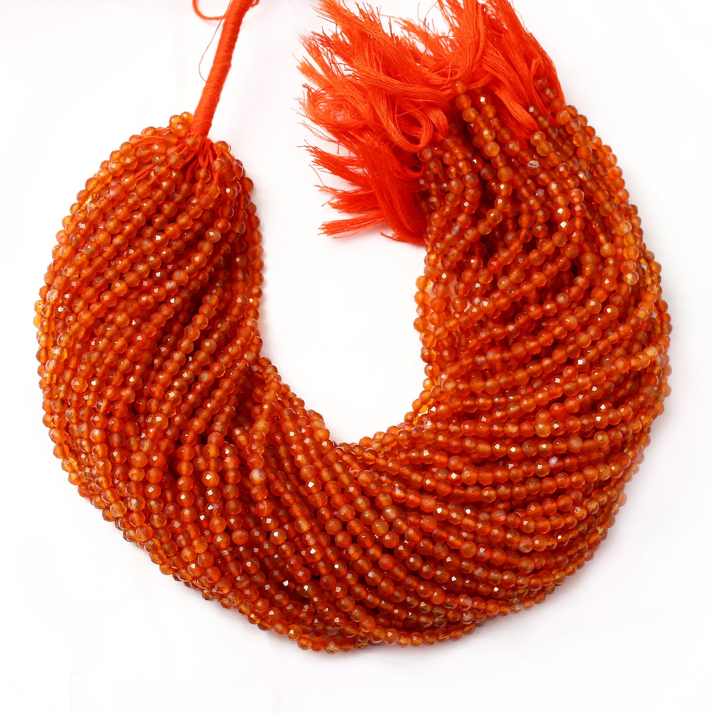 Natural Carnelian Gemstone Beads Strand 12.5 Inches – 4mm Round for Jewelry Making and Crafting