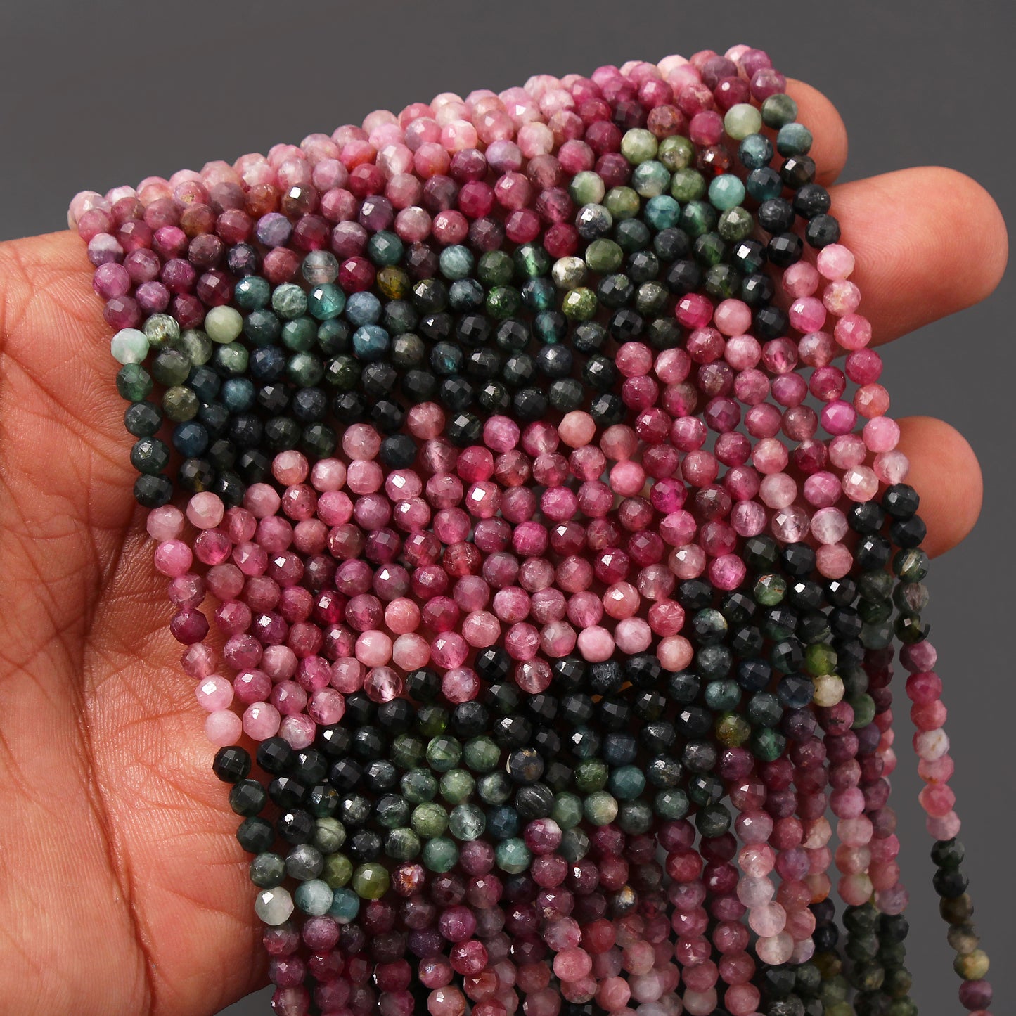 Natural Multi Tourmaline Gemstone Beads Strand 12.5 Inches – for Jewelry Making and Crafting