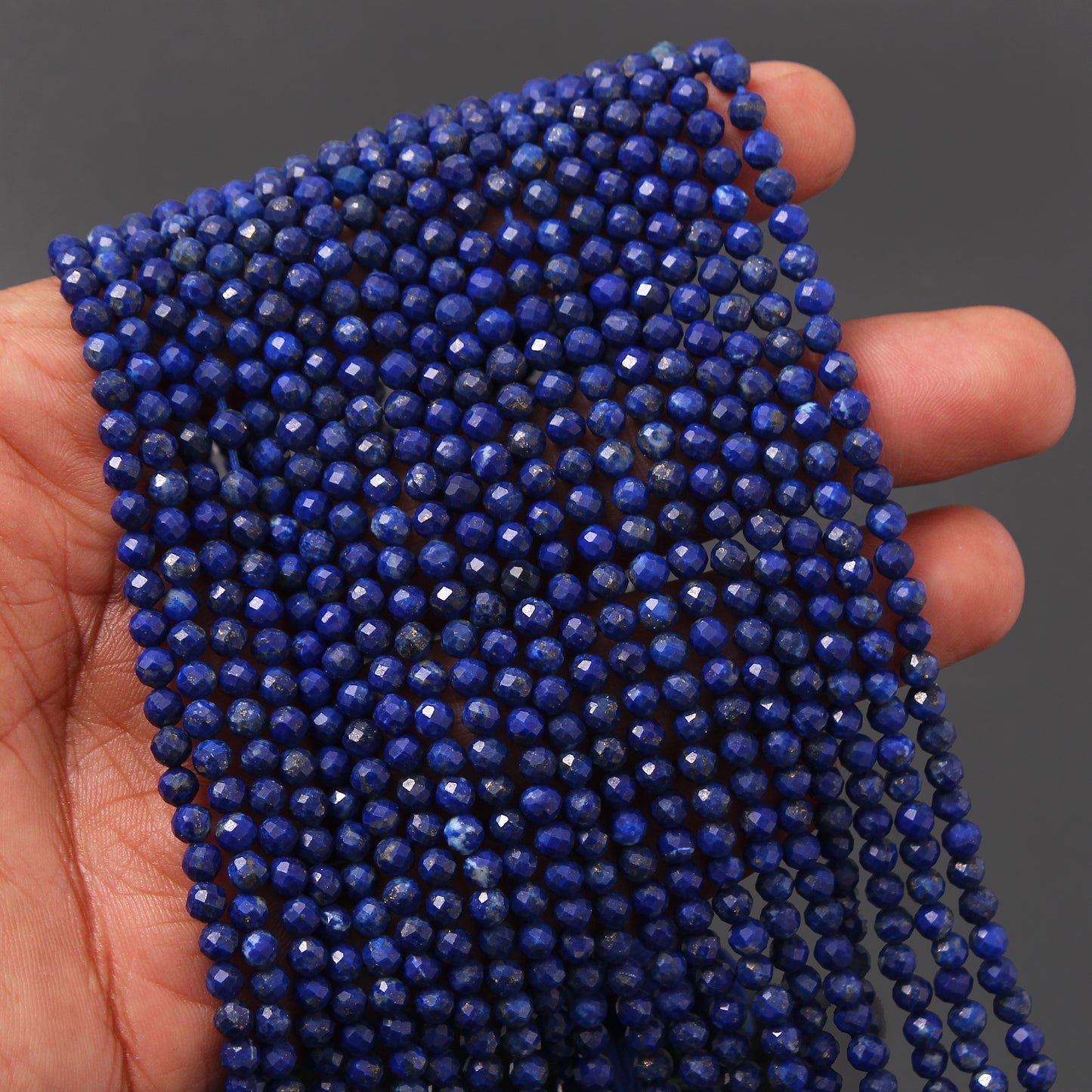 Natural Multi Lapis Lazuli Gemstone Beads Strand – 4mm Round for Jewelry Making and Crafting