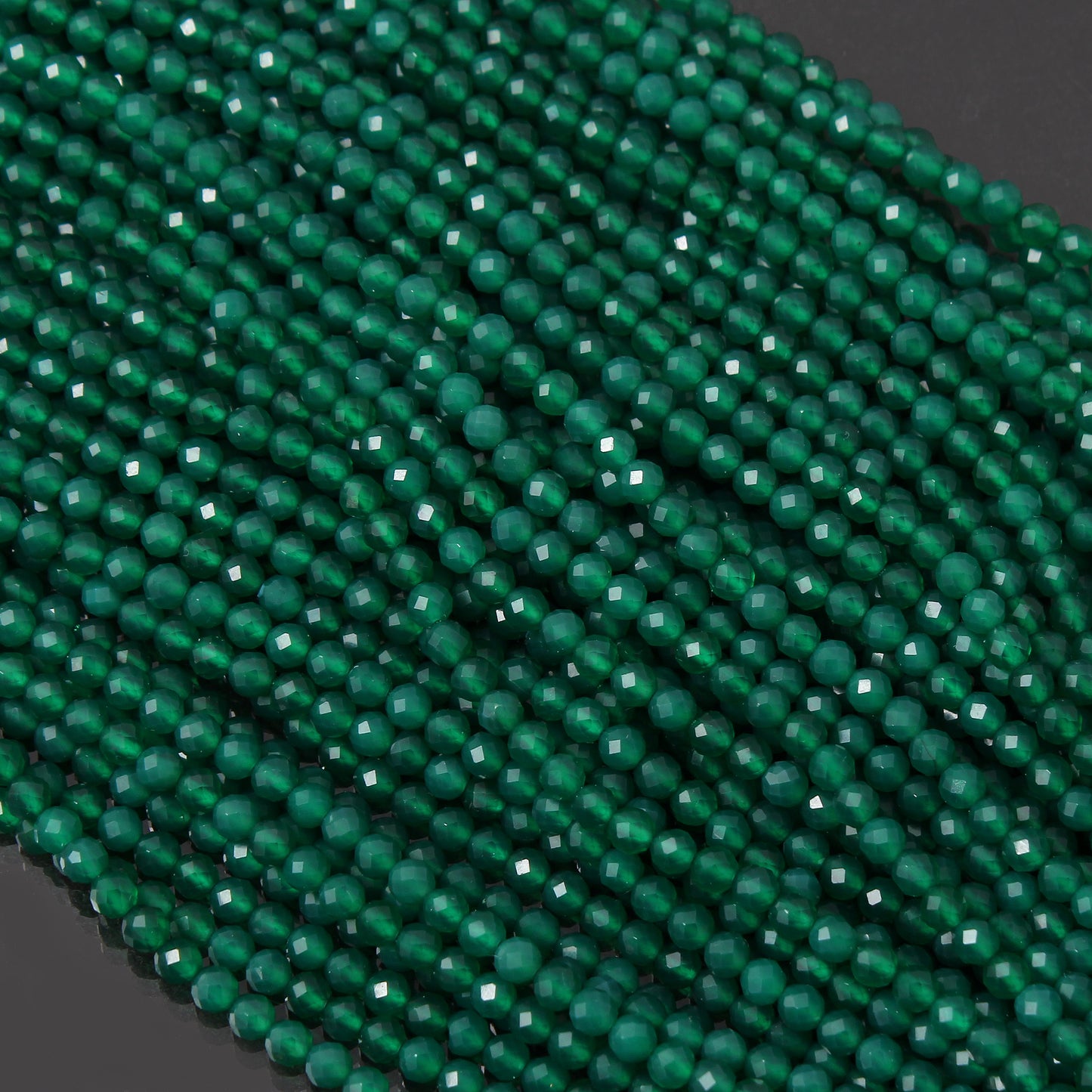 Natural Green Onyx Gemstone Beads Strand 12.5 Inches – 4mm Round for Jewelry Making and Crafting