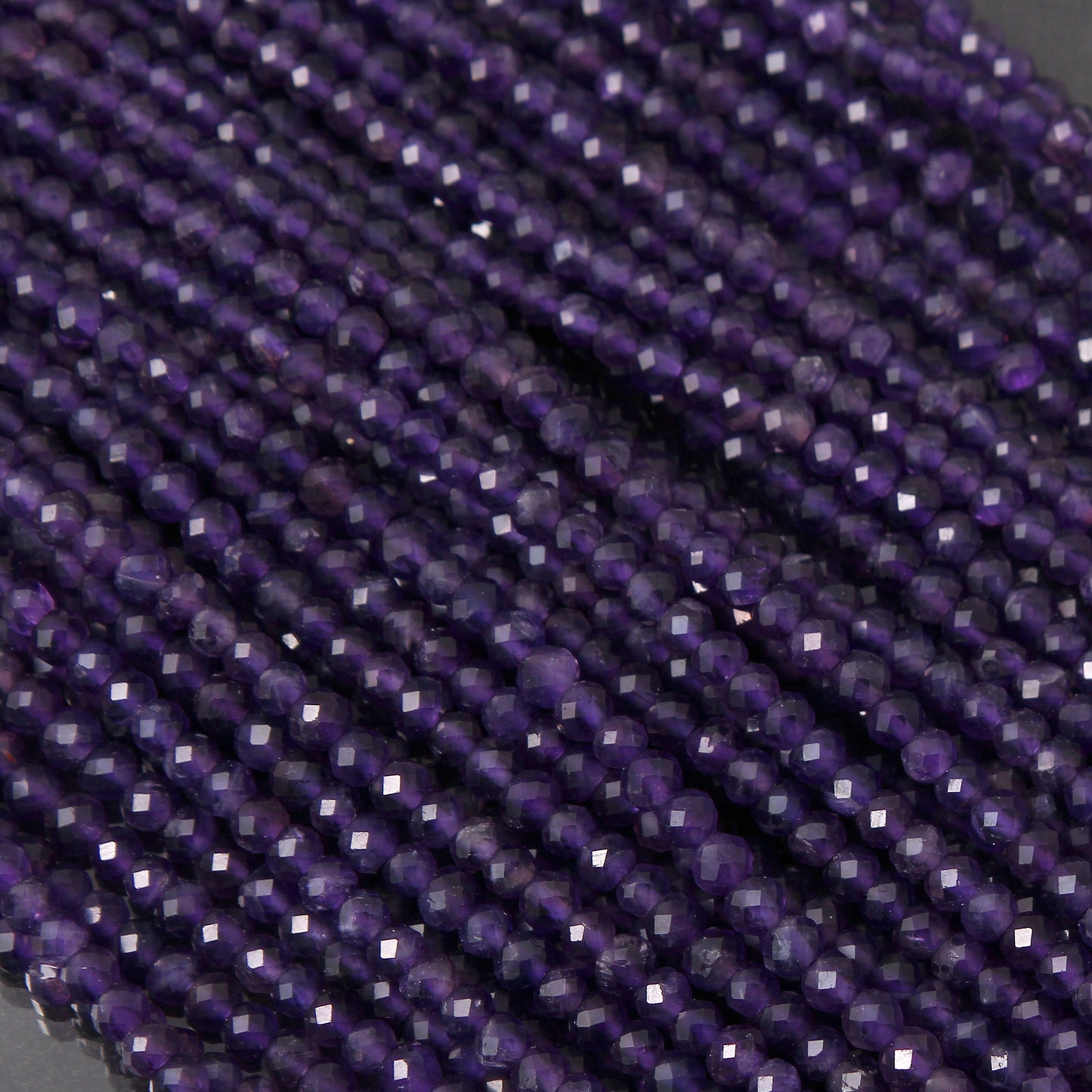 Natural Amethyst Gemstone Beads Strand 12.5 Inches – 4mm Round for Jewelry Making and Crafting