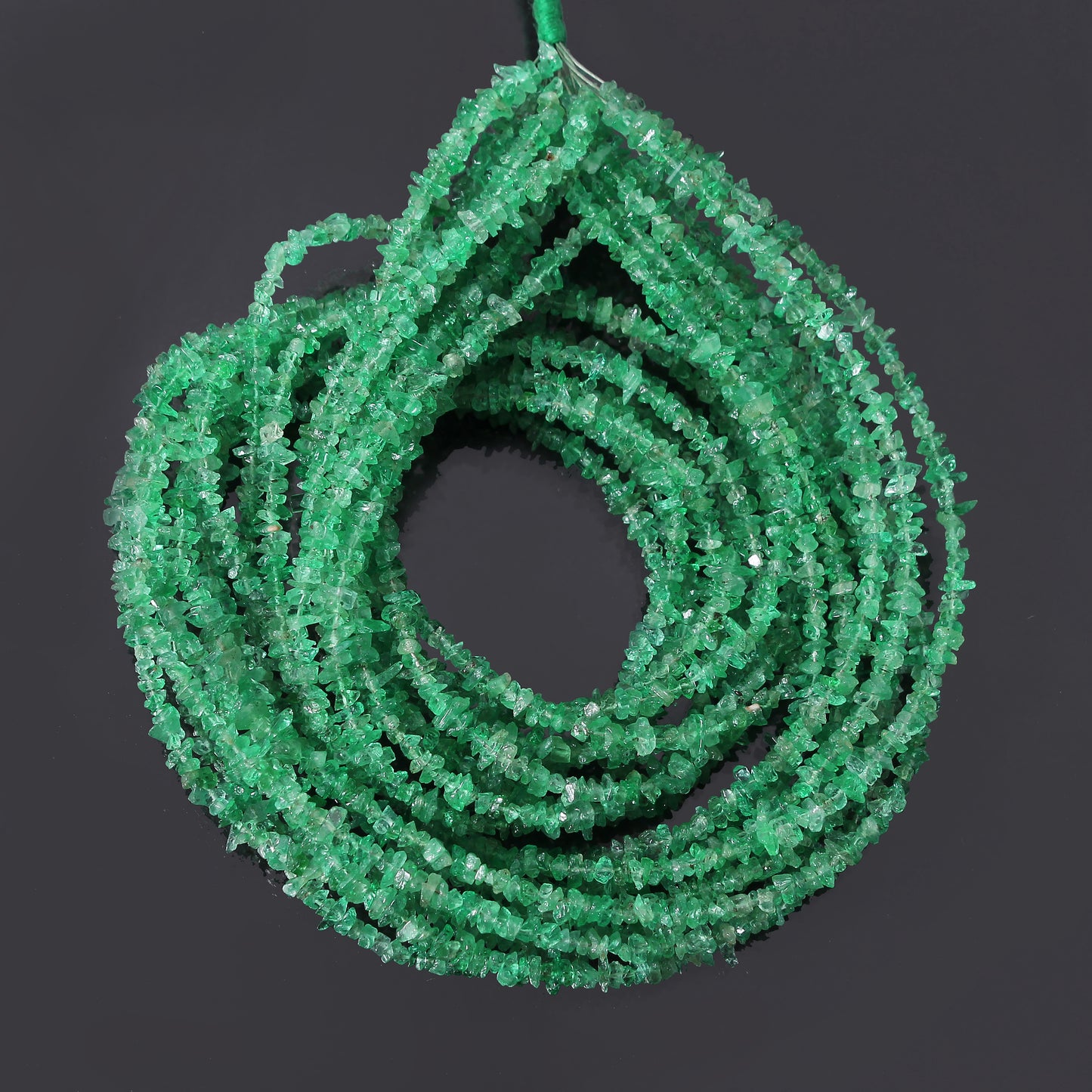 Create Stunning Jewelry with Natural Emerald Uncut Chip Beads – 16" Strand (3-4mm)