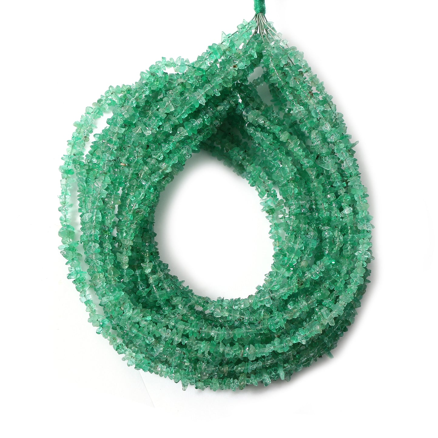 Create Stunning Jewelry with Natural Emerald Uncut Chip Beads – 16" Strand (3-4mm)