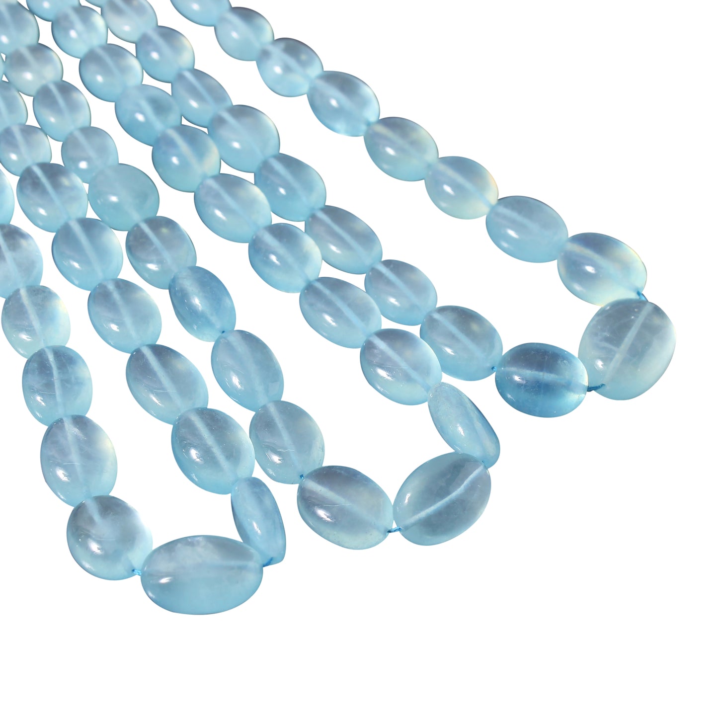 Create Serene Jewelry With Natural Aquamarine Gemstone Beads – 16" Strand of Oceanic Beauty