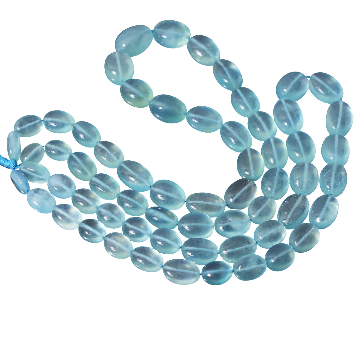 Craft Elegant Designs with Natural Aquamarine Smooth Oval Gemstone Beads – 16" Strand