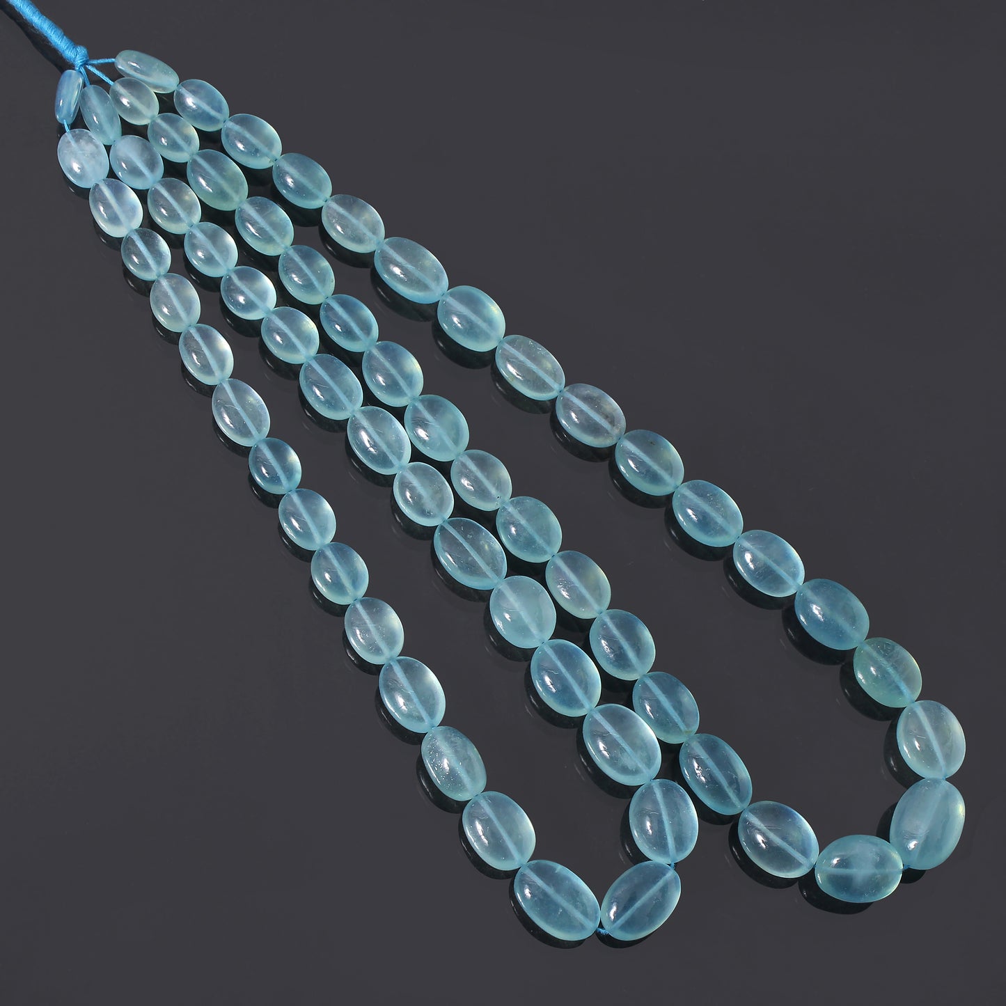 Craft Elegant Designs with Natural Aquamarine Smooth Oval Gemstone Beads – 16" Strand