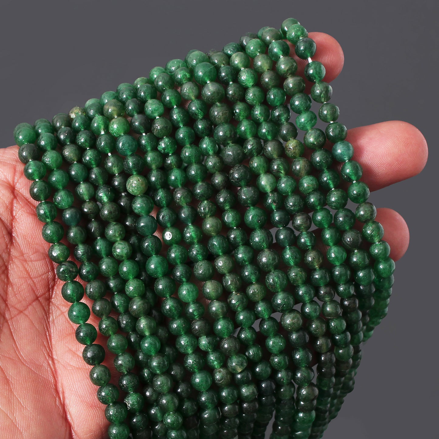 Natural Green Aventurine Smooth Round Gemstone Beads Strand – Perfect for Jewelry Making