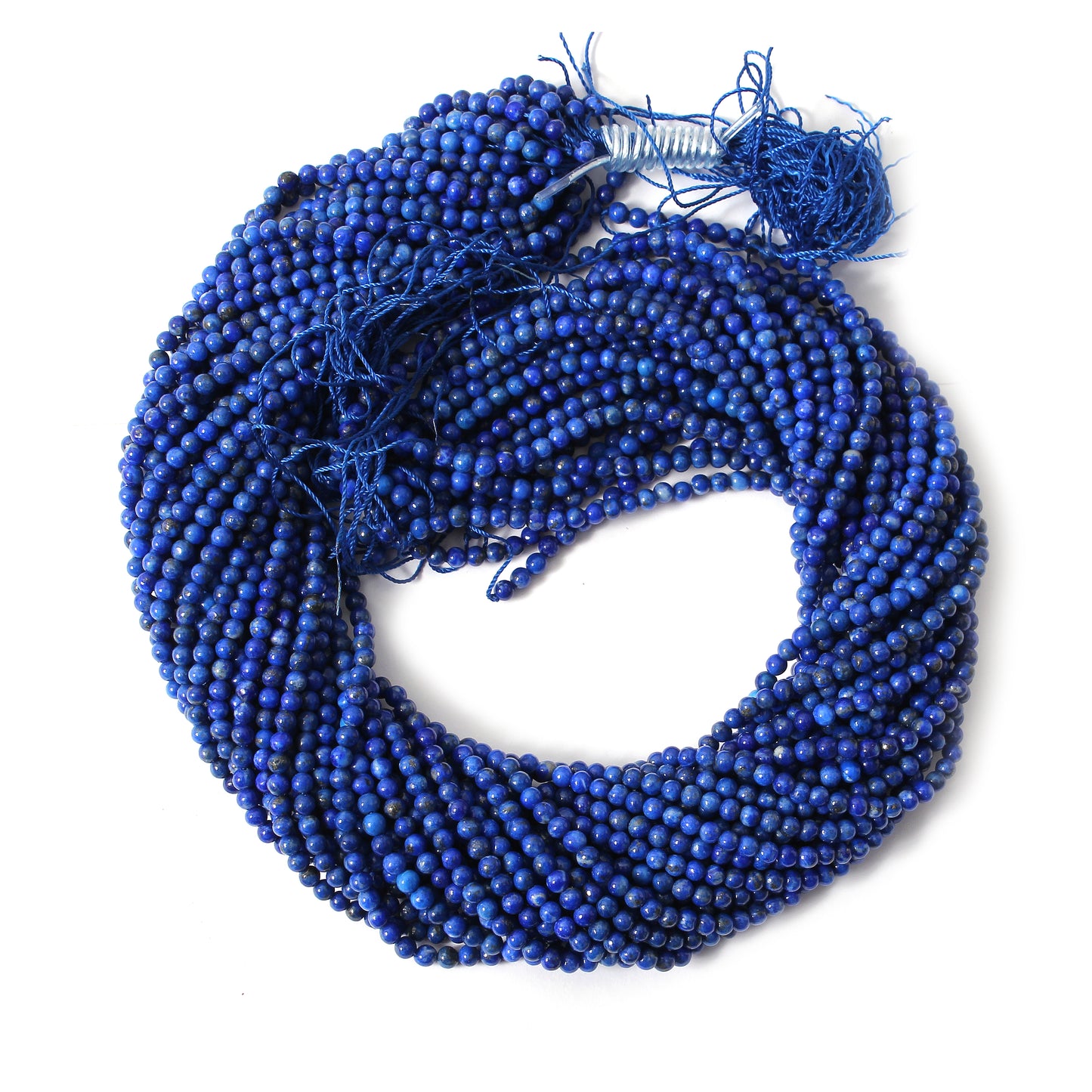 Natural Lapis Lazuli Smooth Round Gemstone Beads Strand – Rich Blue Elegance