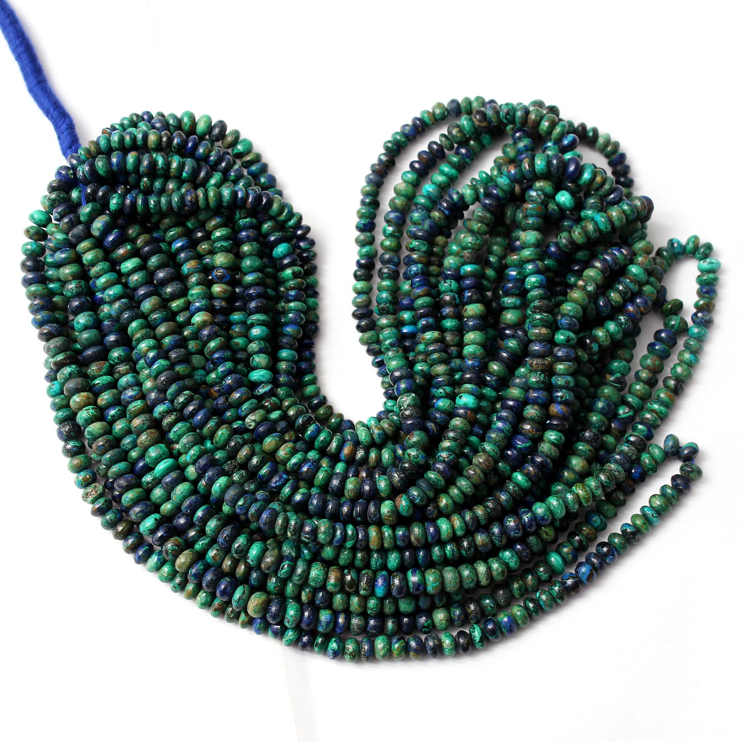 Natural Azurite Malachite Smooth Rondelle Gemstone Beads Strand 4-5mm – Design Elegant Jewelry Creations