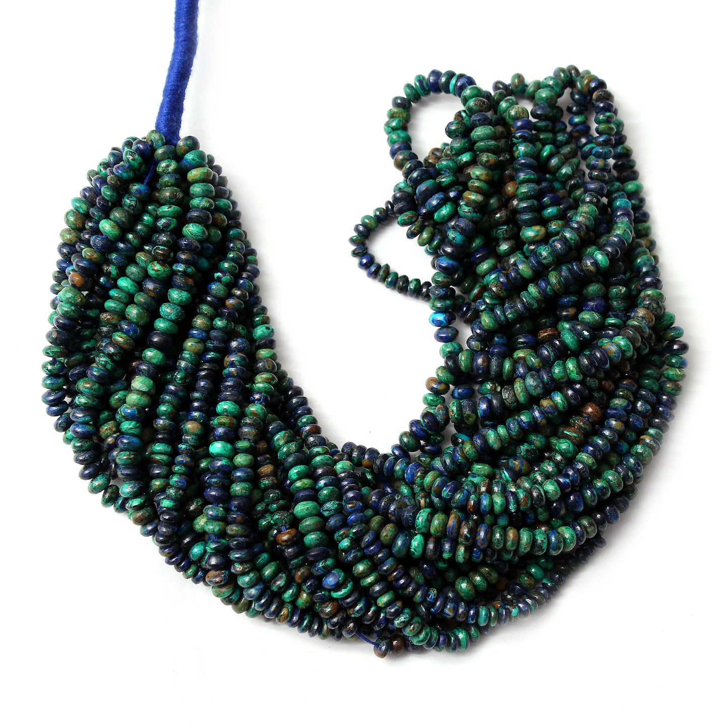 Natural Azurite Malachite Smooth Rondelle Gemstone Beads Strand 3.5-4mm – Craft Beautiful Jewelry Designs