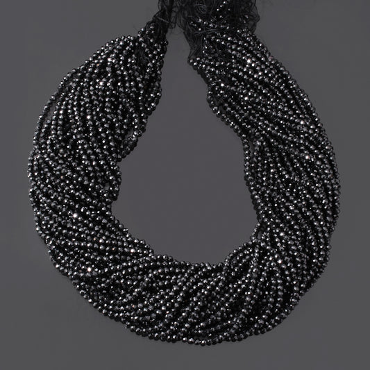 Natural Black Cubic Zircon Gemstone Beads Strand – Elevate Your Jewelry Designs