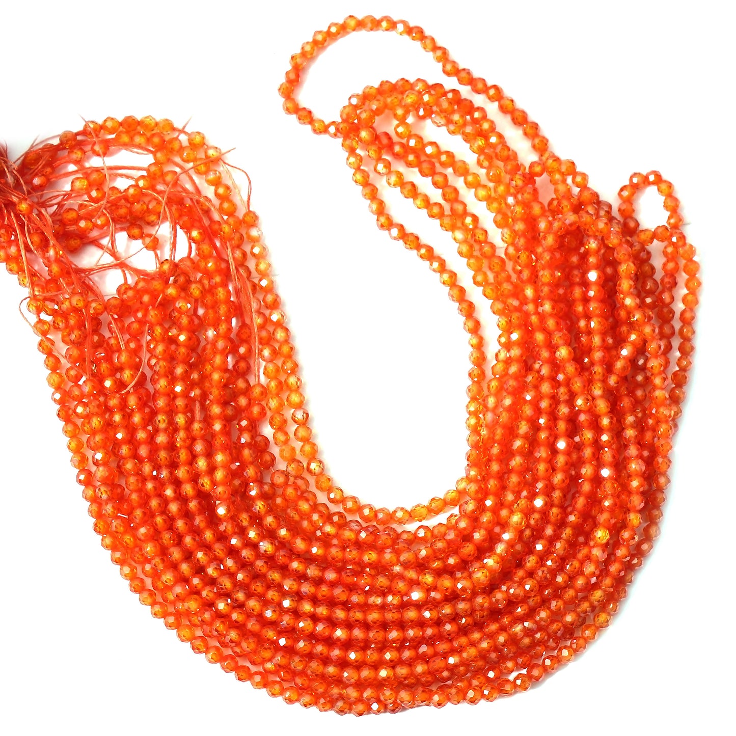 Natural Orange Cubic Zircon Gemstone Beads Strand – Energize Your Jewelry Creations