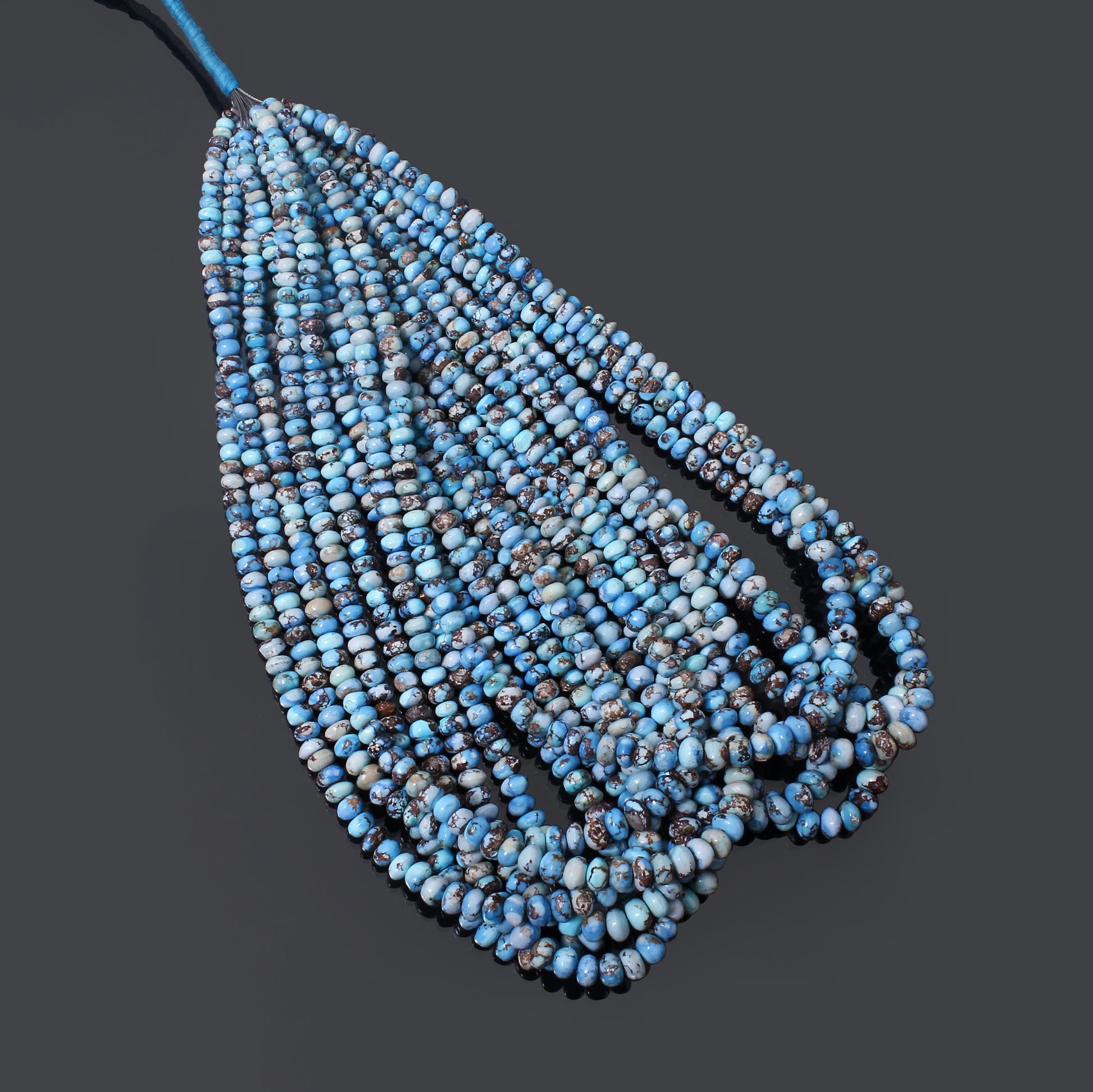 Natural Golden Hills Turquoise heishi rondelle beads strand