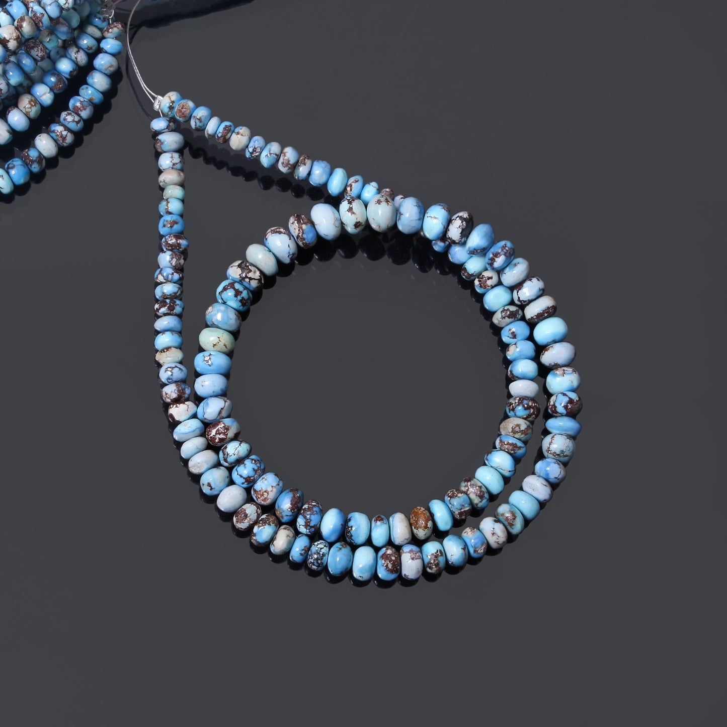 Golden Hills Turquoise heishi beads 4.5–7mm natural blue