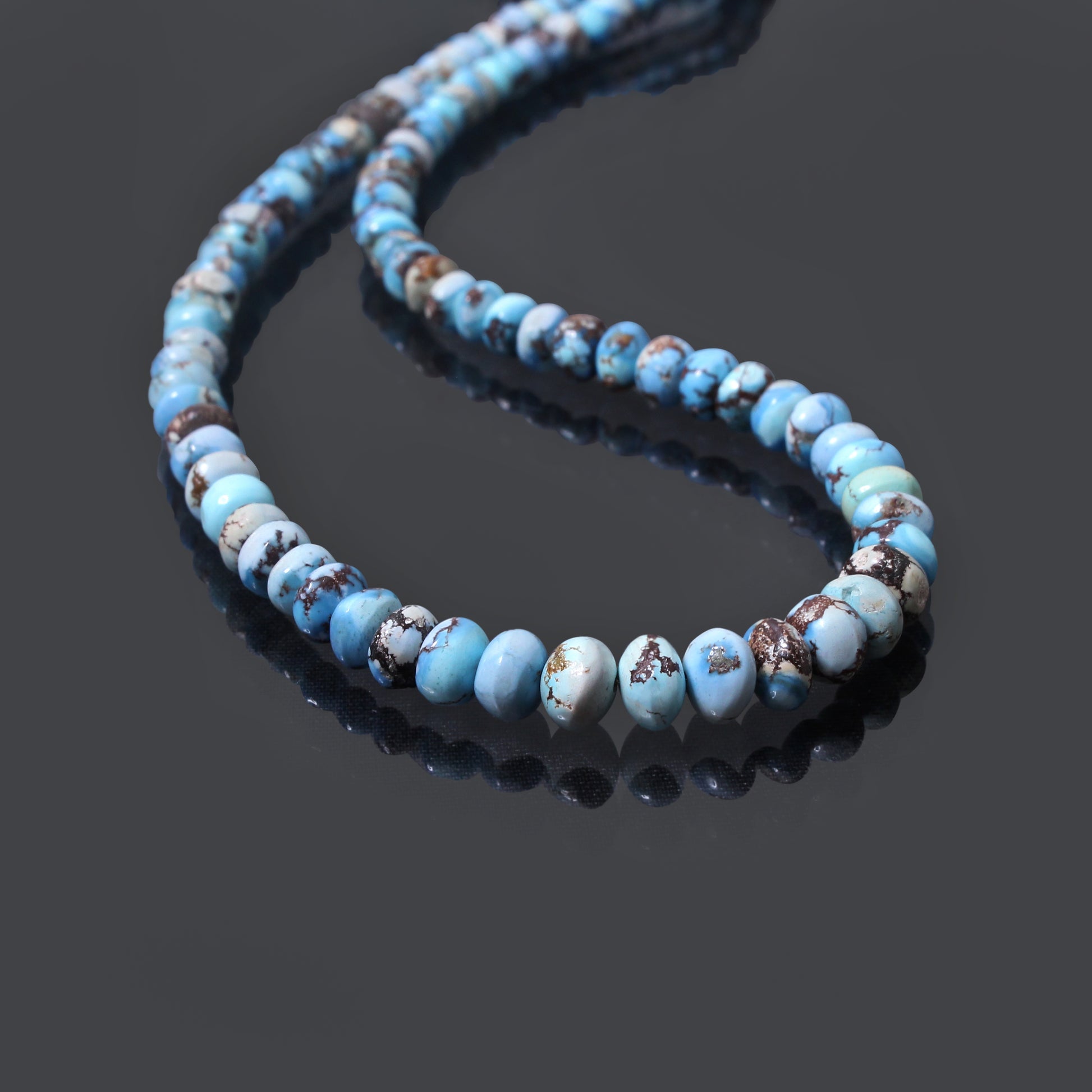 Natural blue Golden Hills Turquoise heishi beads strand