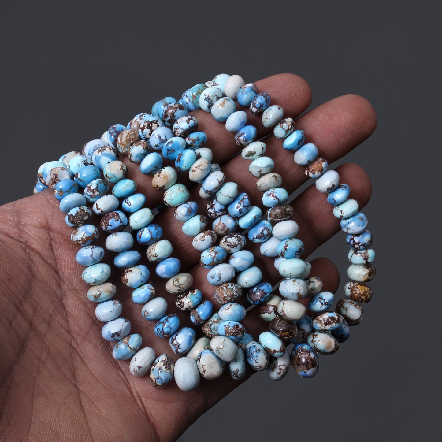 Luxury Golden Hills Turquoise beads natural blue matrix