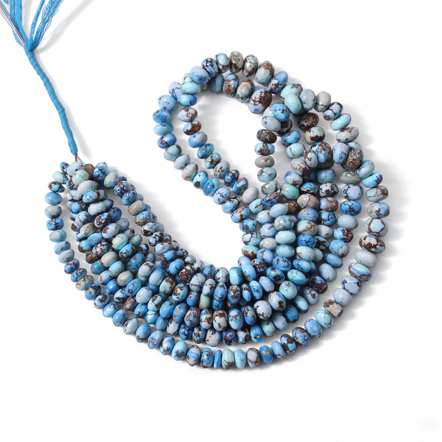 Fine jewelry Golden Hills Turquoise smooth rondelle beads