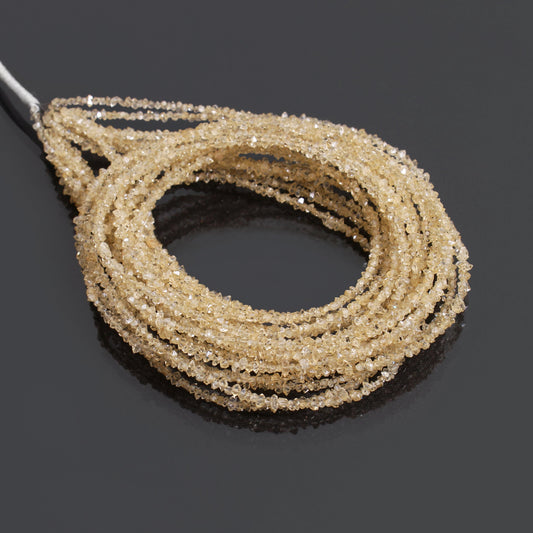 Light Champagne Color Herkimer Diamond Uncut Chips Beads 2x3 mm – Natural Clear Quartz Raw Chip Strand for Jewelry Making