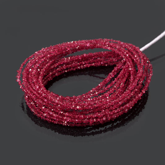 Deep Pink Herkimer Diamond Uncut Chips Beads 2x3 mm – Sparkling Raw Gemstone Strands for Jewelry Making