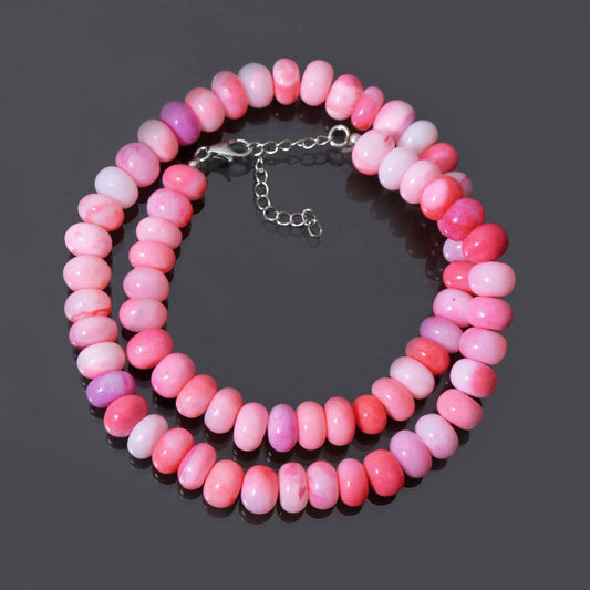 Candy Pink Shaded Opal Beaded Necklace 