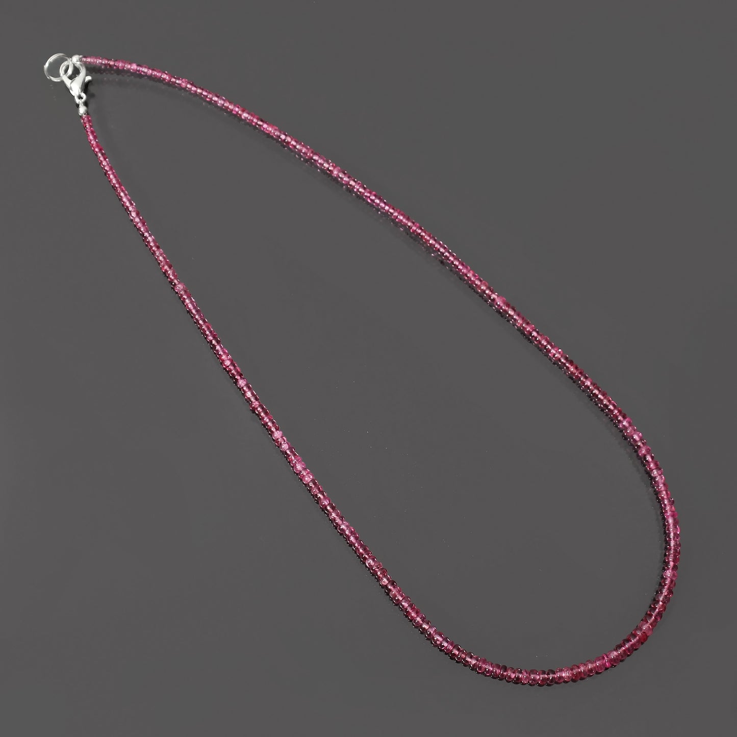 Red Spinel Smooth Rondelle Necklace