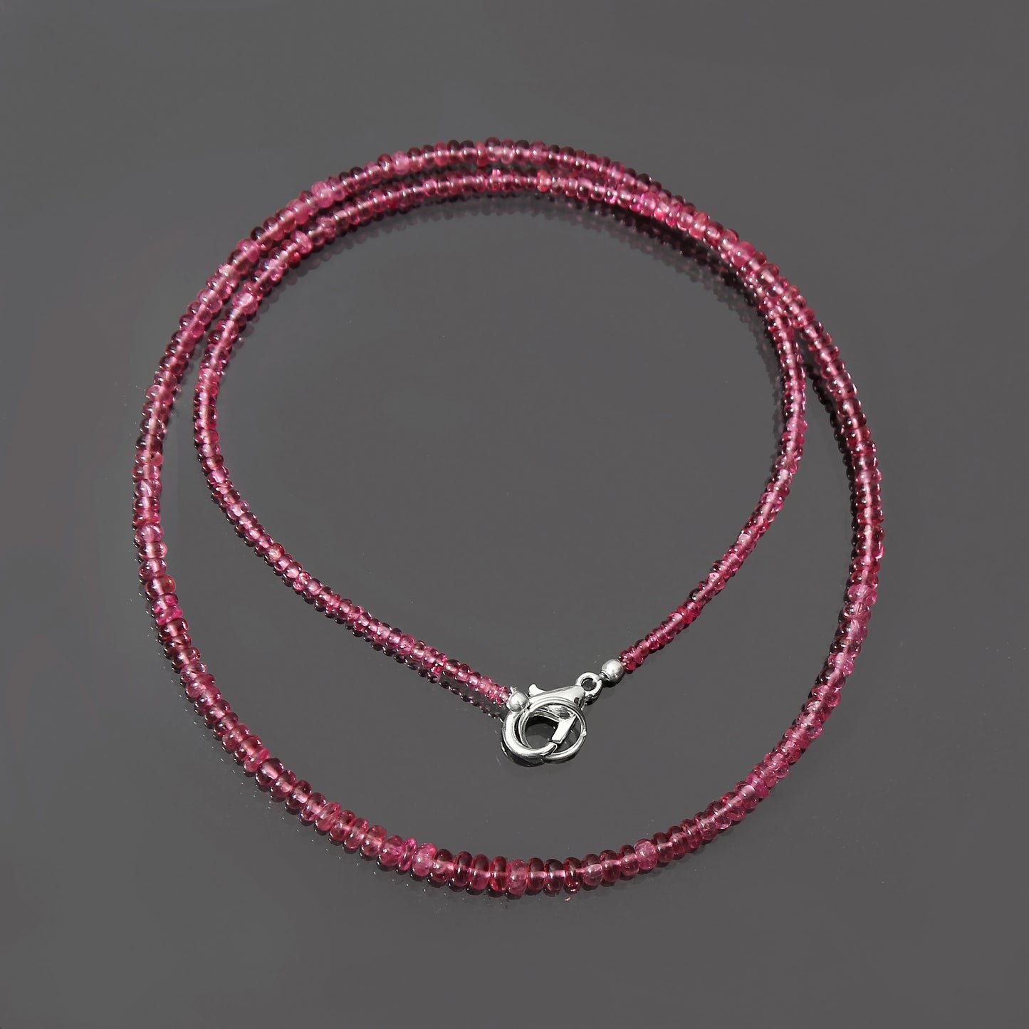 Red Spinel Smooth Rondelle Necklace