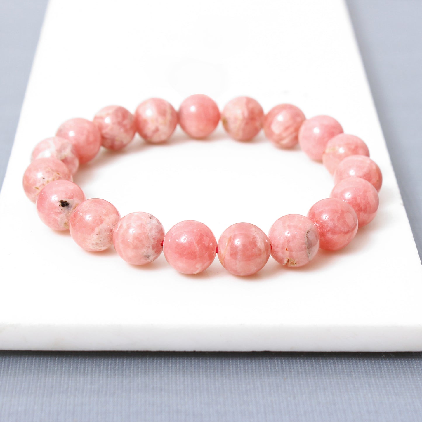 High Quality Rhodochrosite Beaded Stretch Bracelet