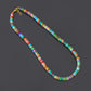 Rainbow Designer Candy Opal Gem Stone Necklace - Multi Color Beads Necklace Has Silver Clasp