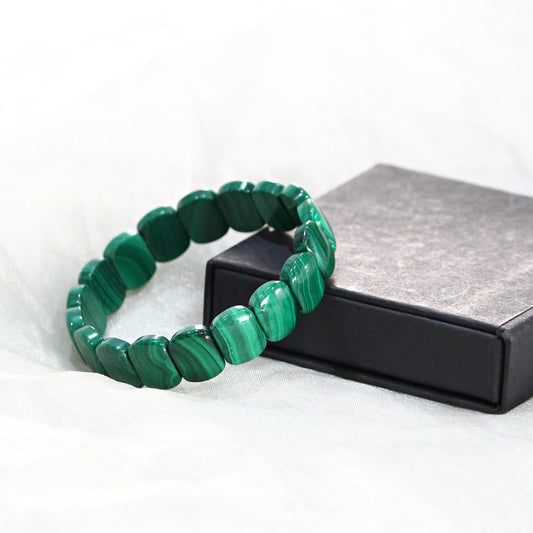 malachite gemstone stretchable beaded bracelet