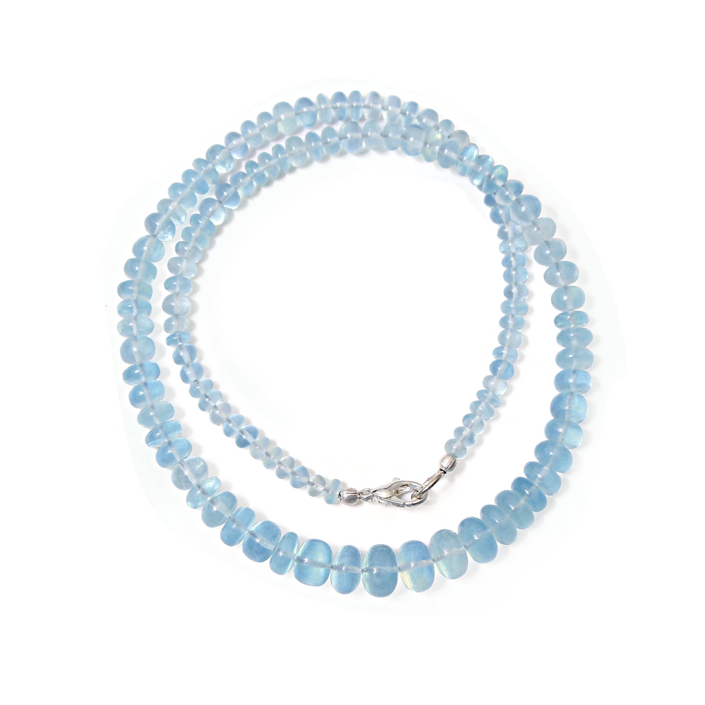 Aquamarine Serenity: Smooth Rondelle Necklace
